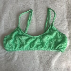 SHEIN Light Green Textured Bikini Top